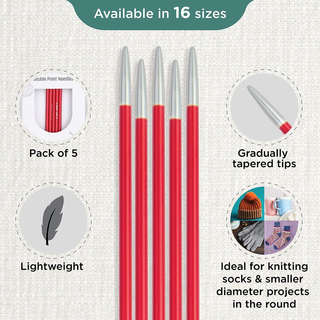 KnitPro Zing Double Pointed Needles 8" (20cm)