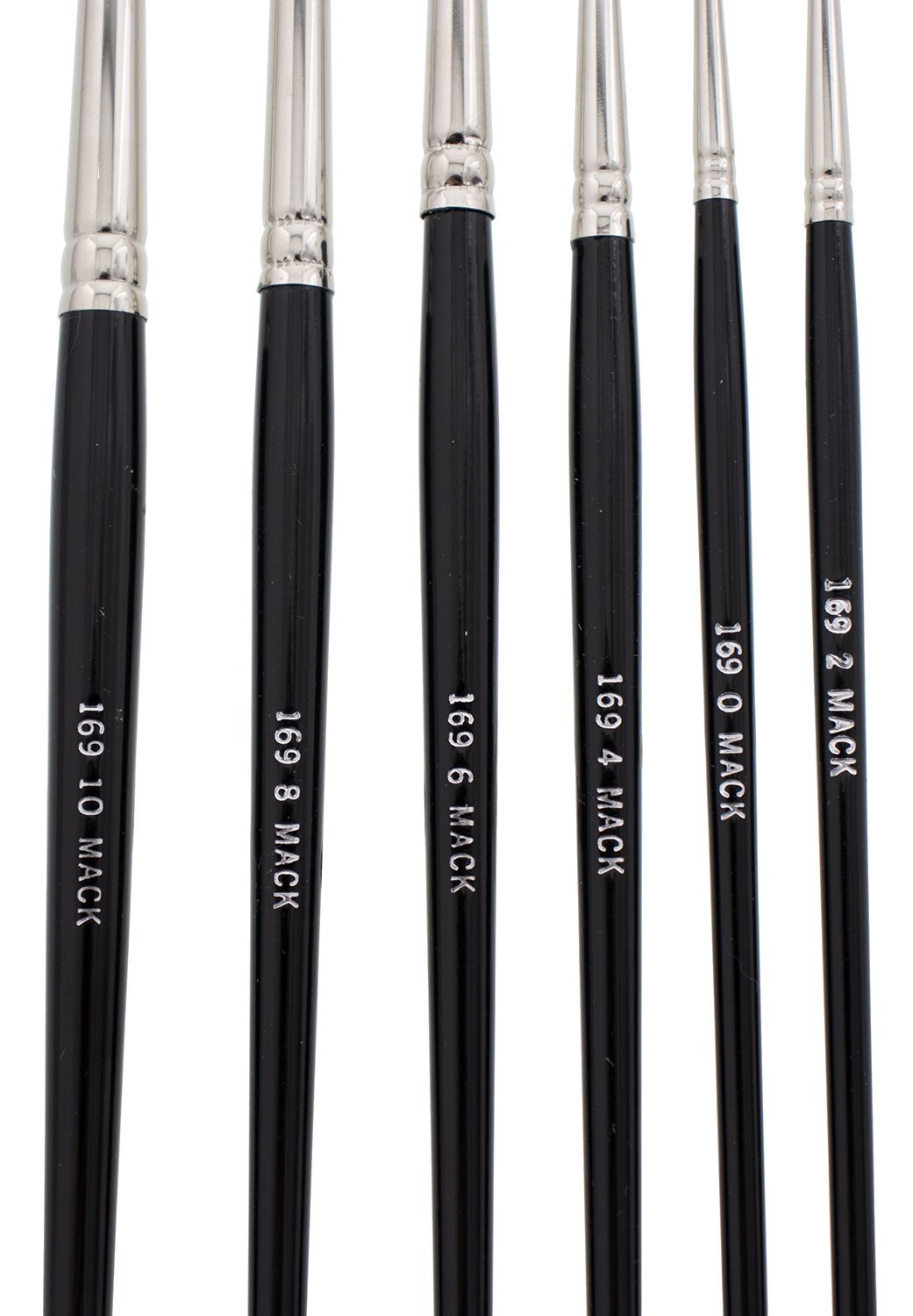 Andrew Mack Brush AM169-0-10 Series 169 Blue Squirrel and Black Synthetic Mix Quill Sizes 0-10 Pinstriping Brushes