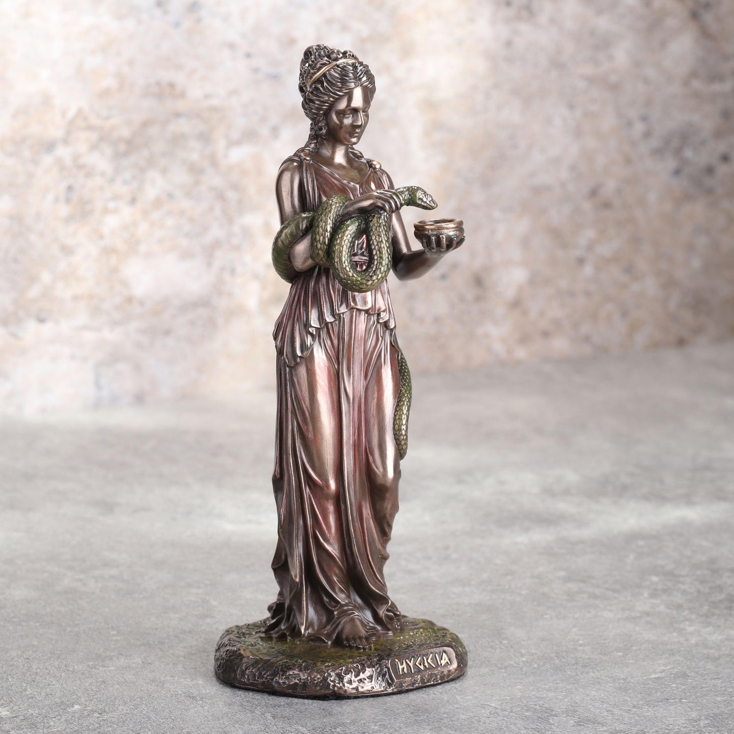 Veronese Design 6 1/8 Inch Hygieia Greek Goddess of Hygiene Cold Cast Resin Bronze Finish Sculpture