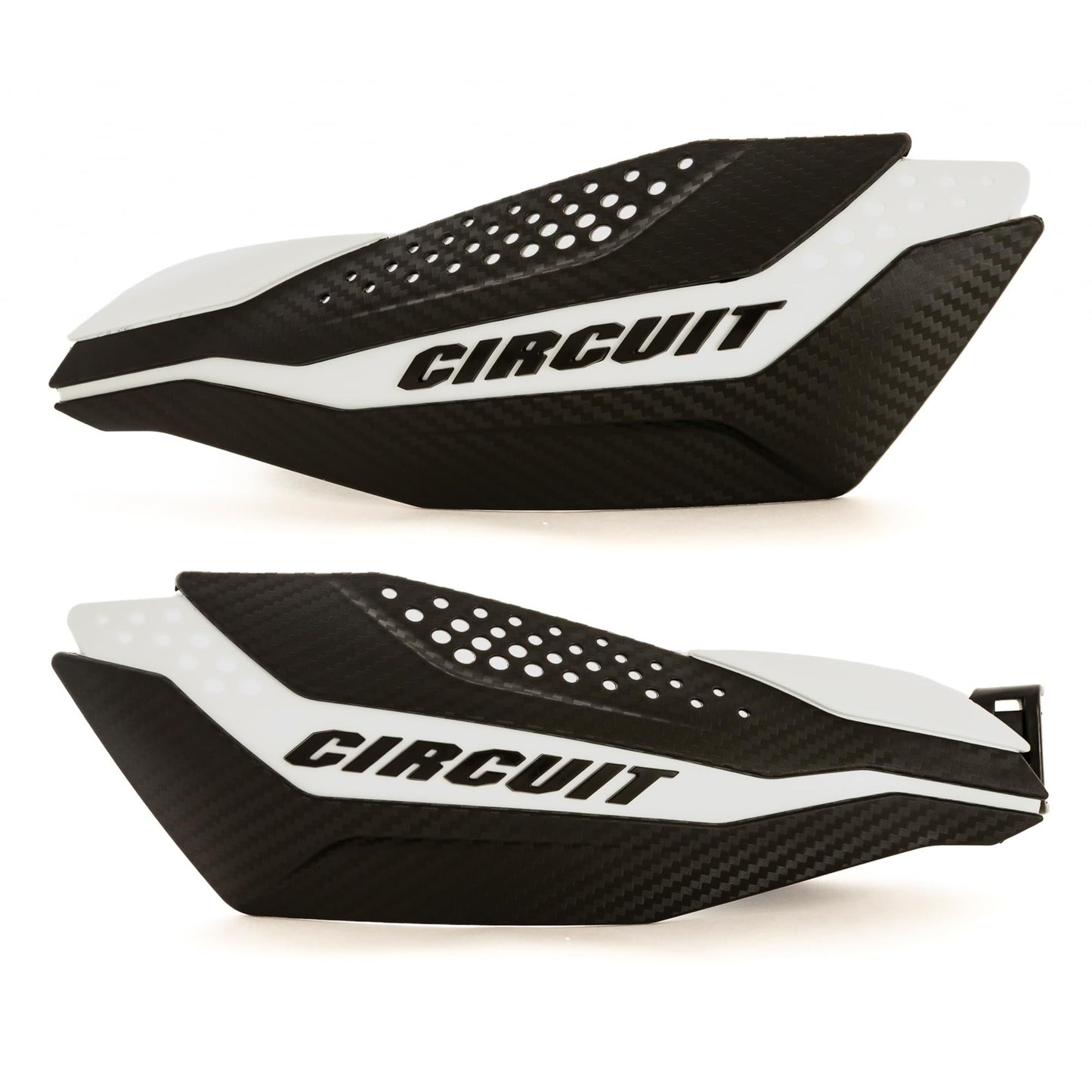 CIRCUIT EQUIPMENT - Universal Motorcycle Handguards - Italian Design, Durable, Weather-Resistant Nylon Brackets and Sleek Finish - Enhanced Control and Protection - Carbon Texture