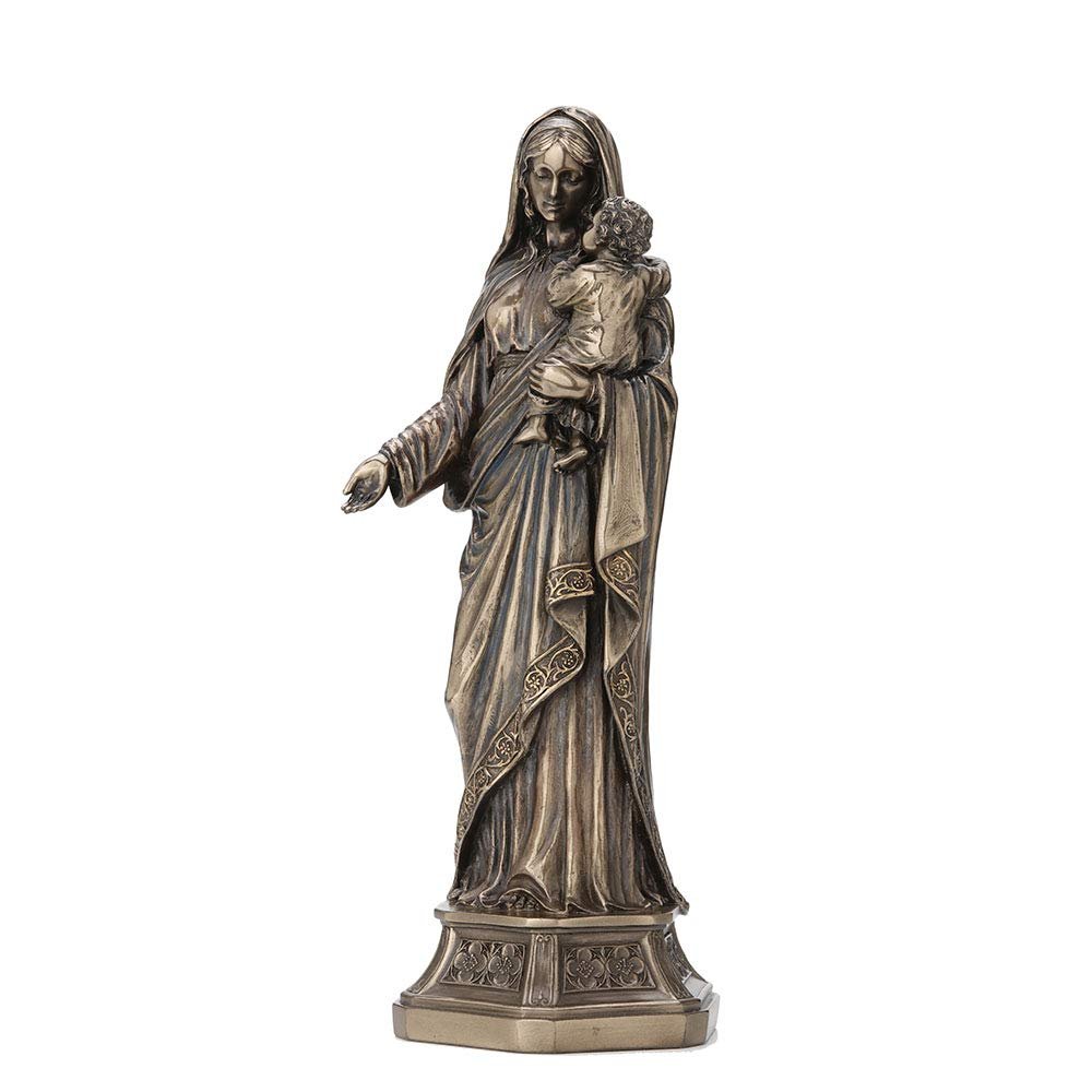 Veronese Design 11.5 Inch Holy Mother Mary Holding Infant Jesus Antique Bronze Finish Sculpture Religious Figurine