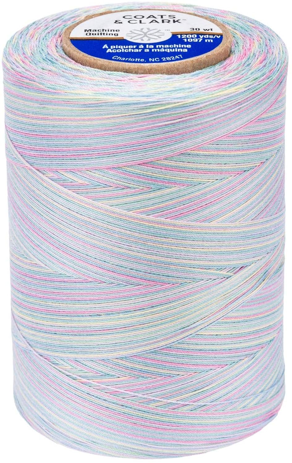 Coats Cotton Machine Quilting Multicolor Thread 1200yd - Baby Pastels
