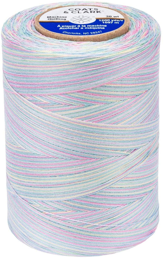 Coats Cotton Machine Quilting Multicolor Thread 1200yd - Baby Pastels