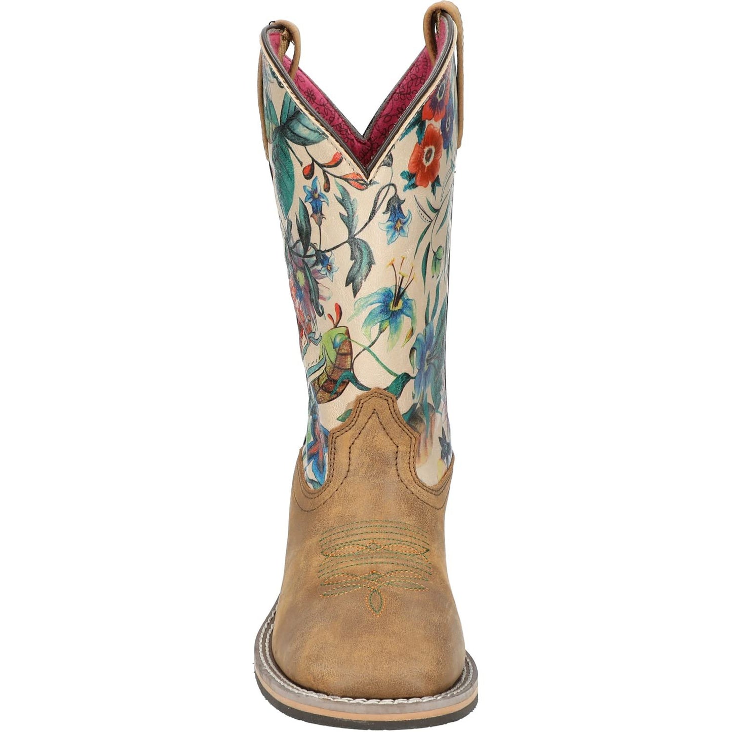 Smoky Mountain Women's Blossom Western Boot Broad Square Toe Brown 10 M