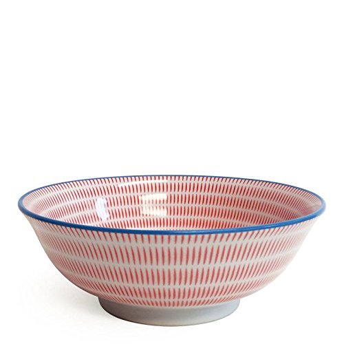 MIYA Sendan Bowl Poppy Red 7.75" Dia. x 2.75" H, Ceramic, Modern, Serving Bowl