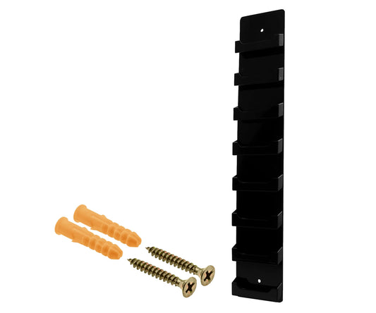 Marketing Holders Wall Business Card Holder with Hanging Hardware for 3.5" x 2" Gift or Appointment Cards Trade Show Convention Real Estate Hotel Hospitality 8 Slots Black Acrylic One Piece Modern