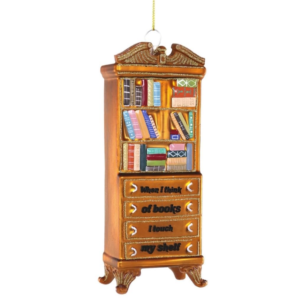 Cody Foster & Co When I Think of Books Blown Glass Hanging Ornament GO-9340
