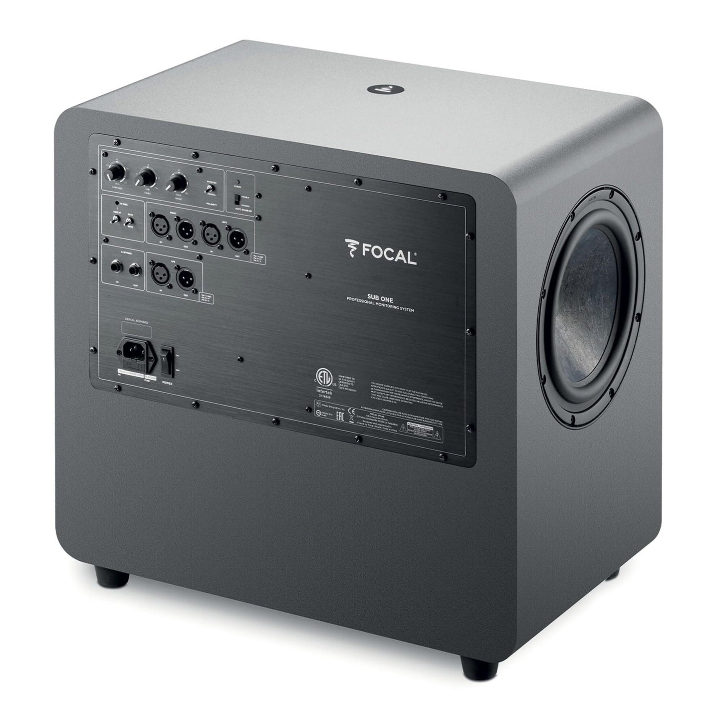 Focal Sub One – Dual 8" Active Studio Subwoofer, 200W RMS, Slatefiber Drivers, 32Hz–120Hz, Professional Bass Management for Mixing & Mastering