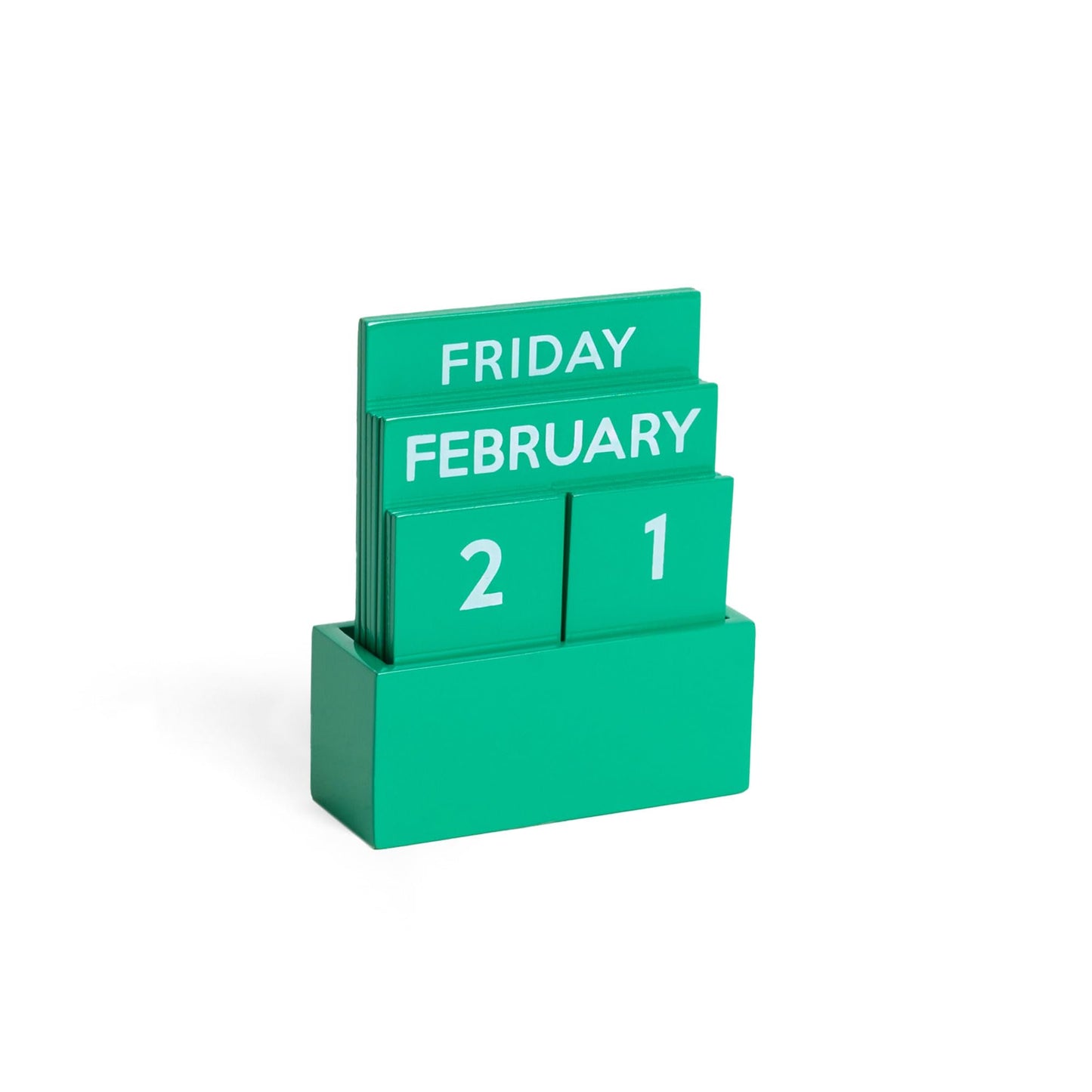 Green Small Glossy Desk Calendar – Compact Full-Color Desktop Calendar (3.94 x 1.57 x 4.80 in)