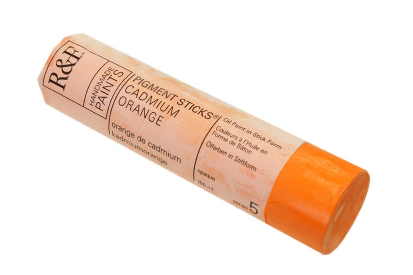R&F Handmade Paints - Professional Oil Pigment Stick, Cadmium Orange, 100 ml