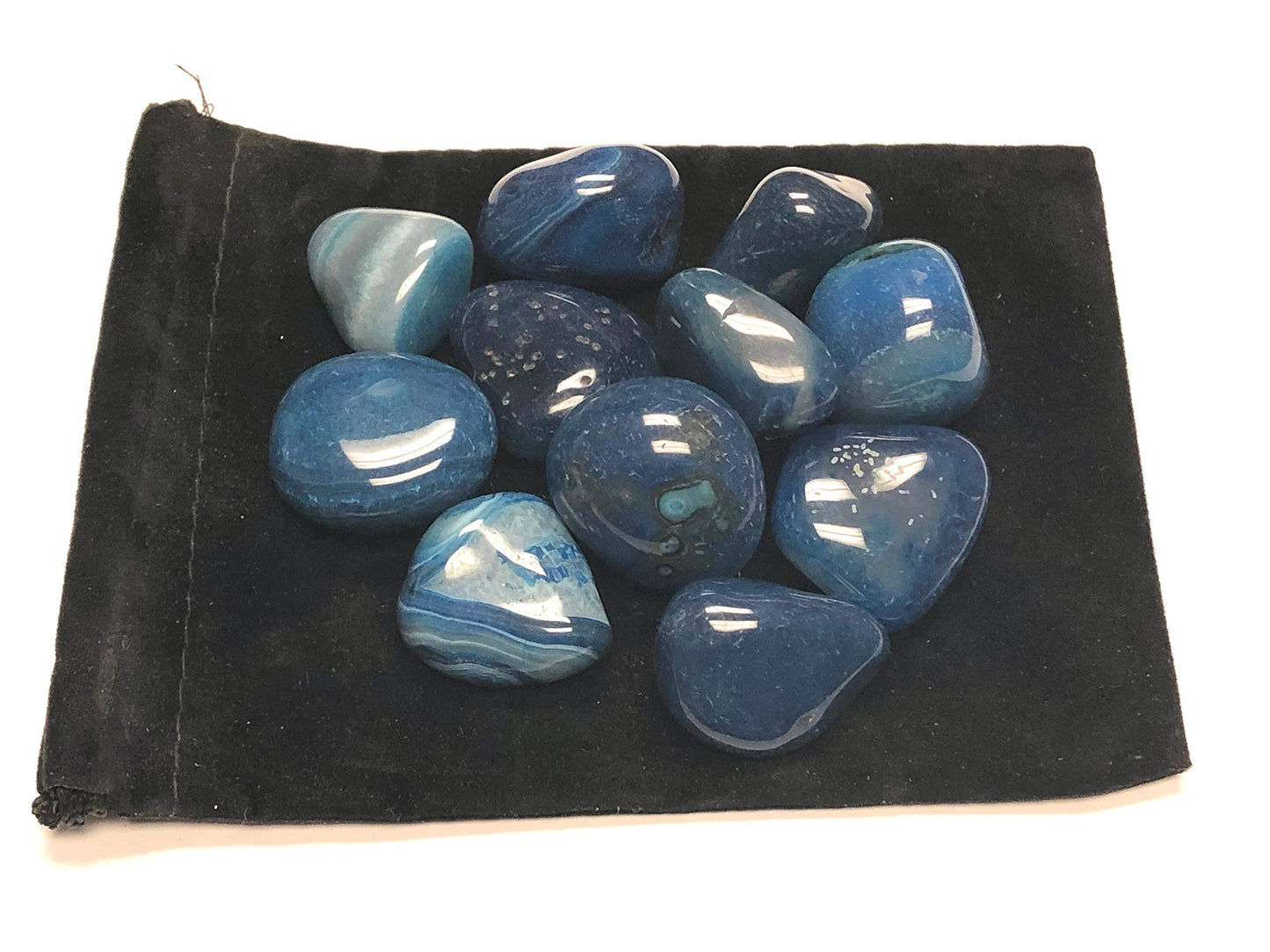 Zentron Crystal Collection: Tumbled Dyed Agate - Large 1" Pieces with Velvet Bag