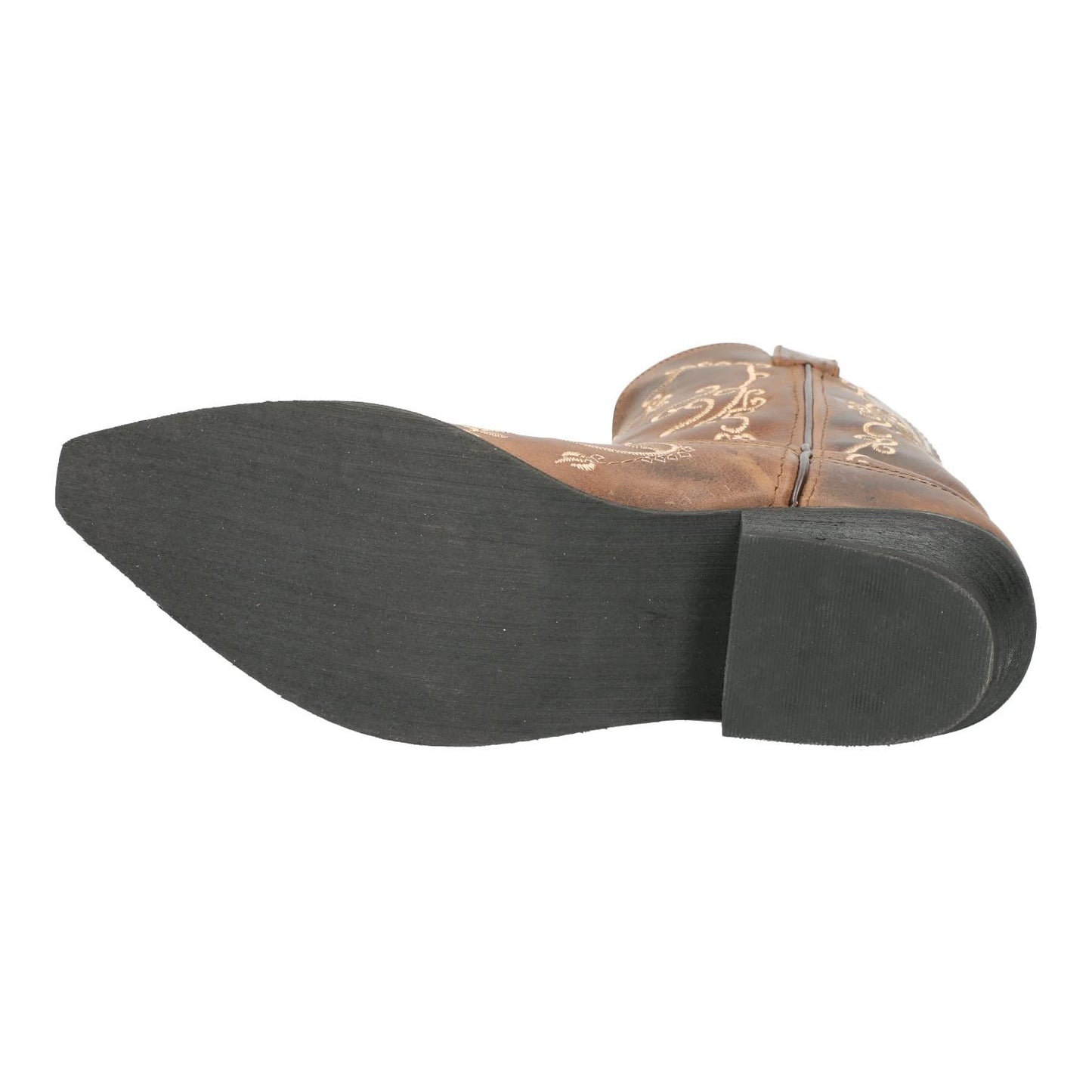 Smoky Mountain Women's Jolene Pull On Embroidered Snip Toe Brown Waxed Distress Boots 9.5M