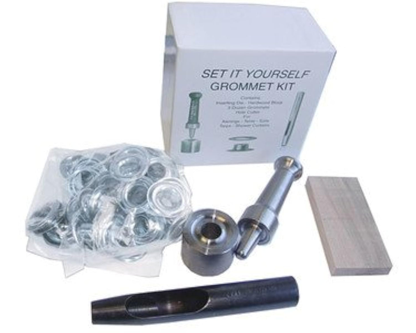 C. S. Osborne & Co. No. K232-4 "Set it Your Self" Home/ Hobby Tool and Grommet Kit - NICKEL Size 4 (MPN # 13268)