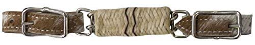 Showman Curb Strap w/Cowhide Ends & Rawhide Braided Covered Chain