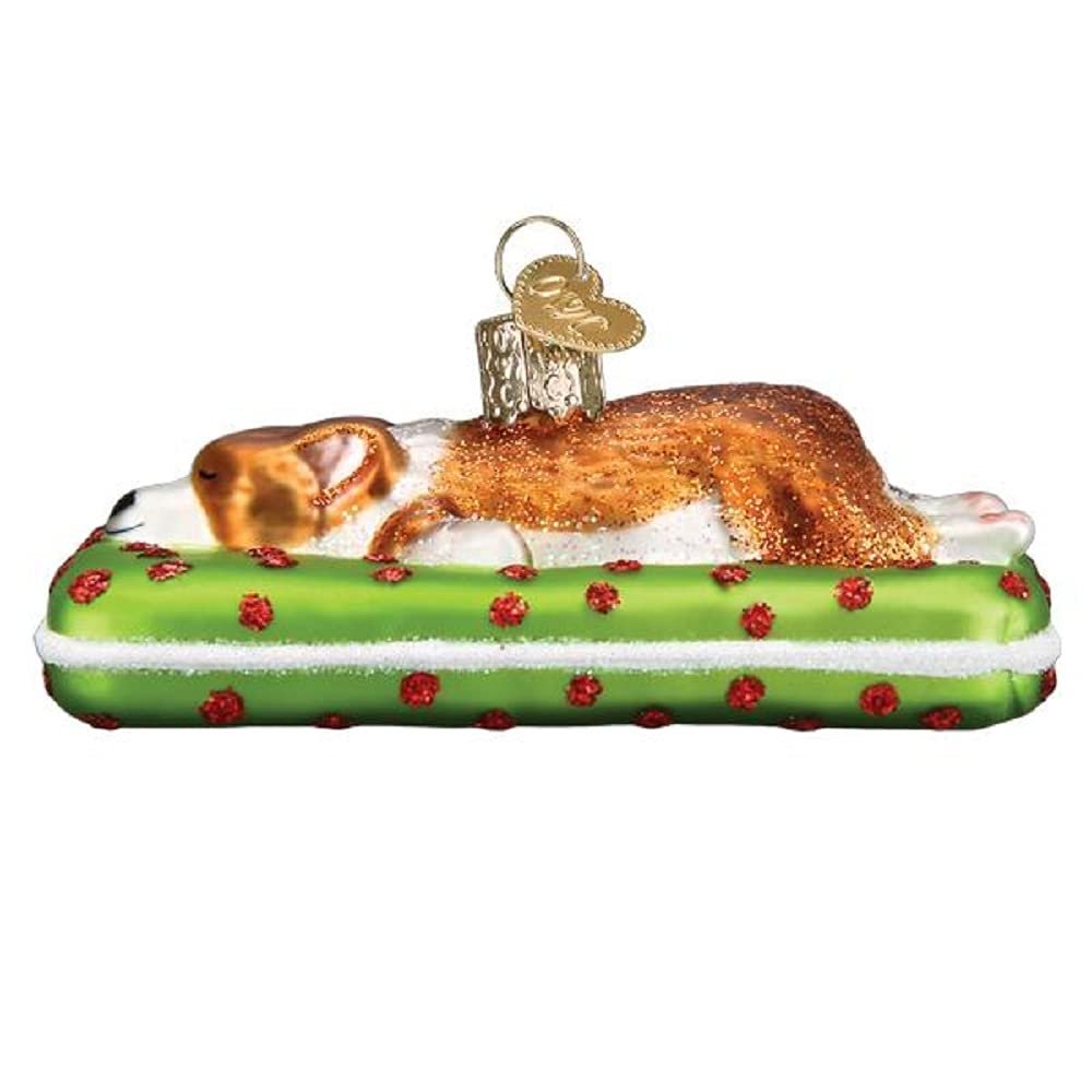 Old World Christmas Sleepy Dog Glass Blown Christmas Ornament for Christmas Tree