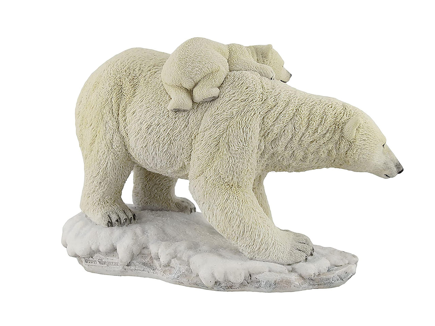 Things2Die4 Polar Bear Mother with Adorable Freeloading Cub Statue