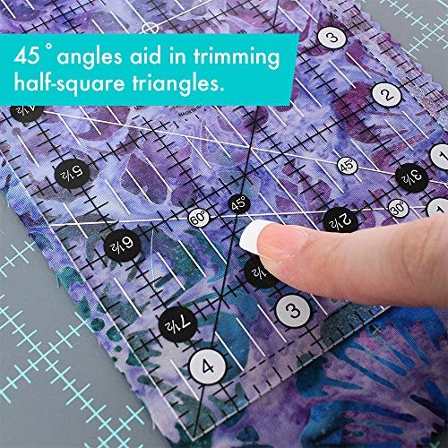 Creative Grids Quilt Ruler 4-1/2in x 8-1/2in Rectangle – CGR48 – Made in USA, Non-Slip Grip Acrylic Quilting, Sewing, Crafting, Patchwork Ruler for Measuring & Cutting Fabric