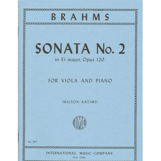 Brahms, Johannes Sonata No. 2 In E-Flat Major Op. 120 for Viola and Piano by Katims - International