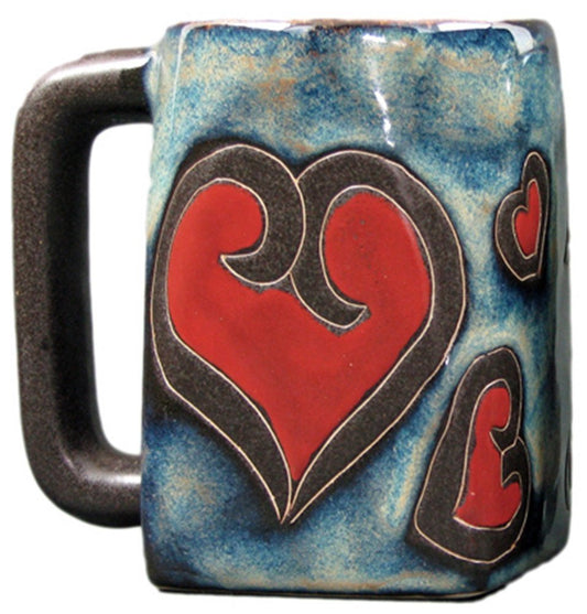 Mara Stoneware Mug - Hearts 12 oz.