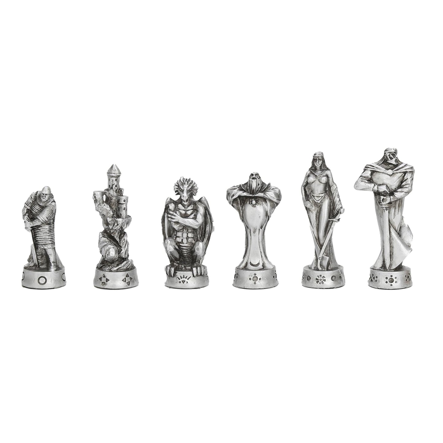 Veronese Design 3 3/8 Inch Tall Medieval Fantasy Chessmen Set Hand Painted Resin Premium Collectible