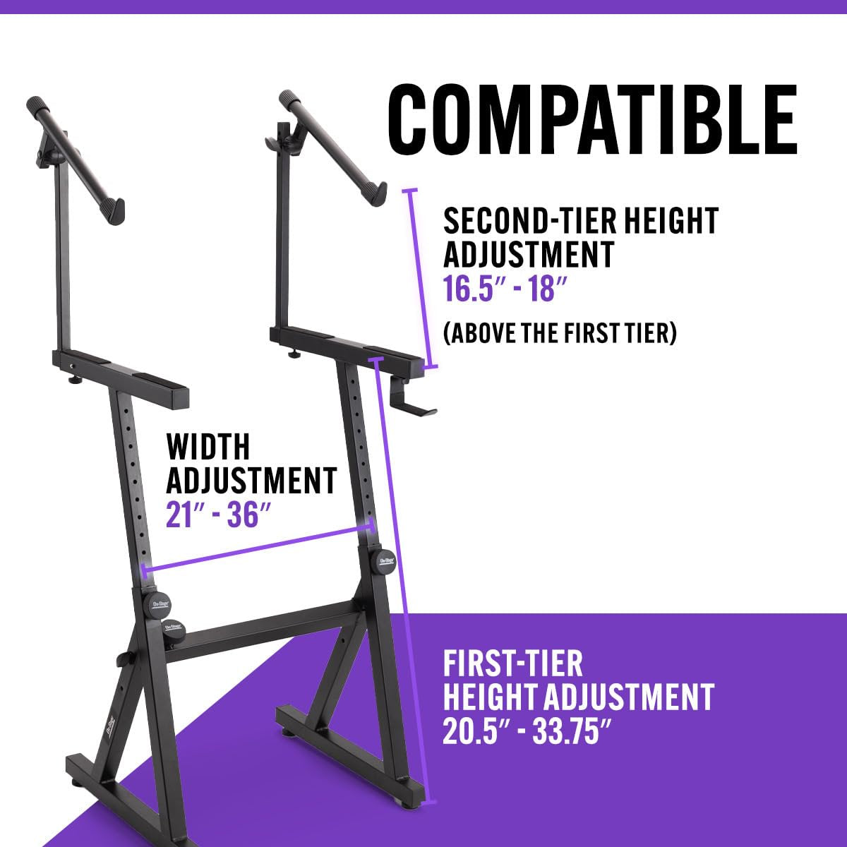 OnStage KS1365 Z Keyboard Stand with Second Tier