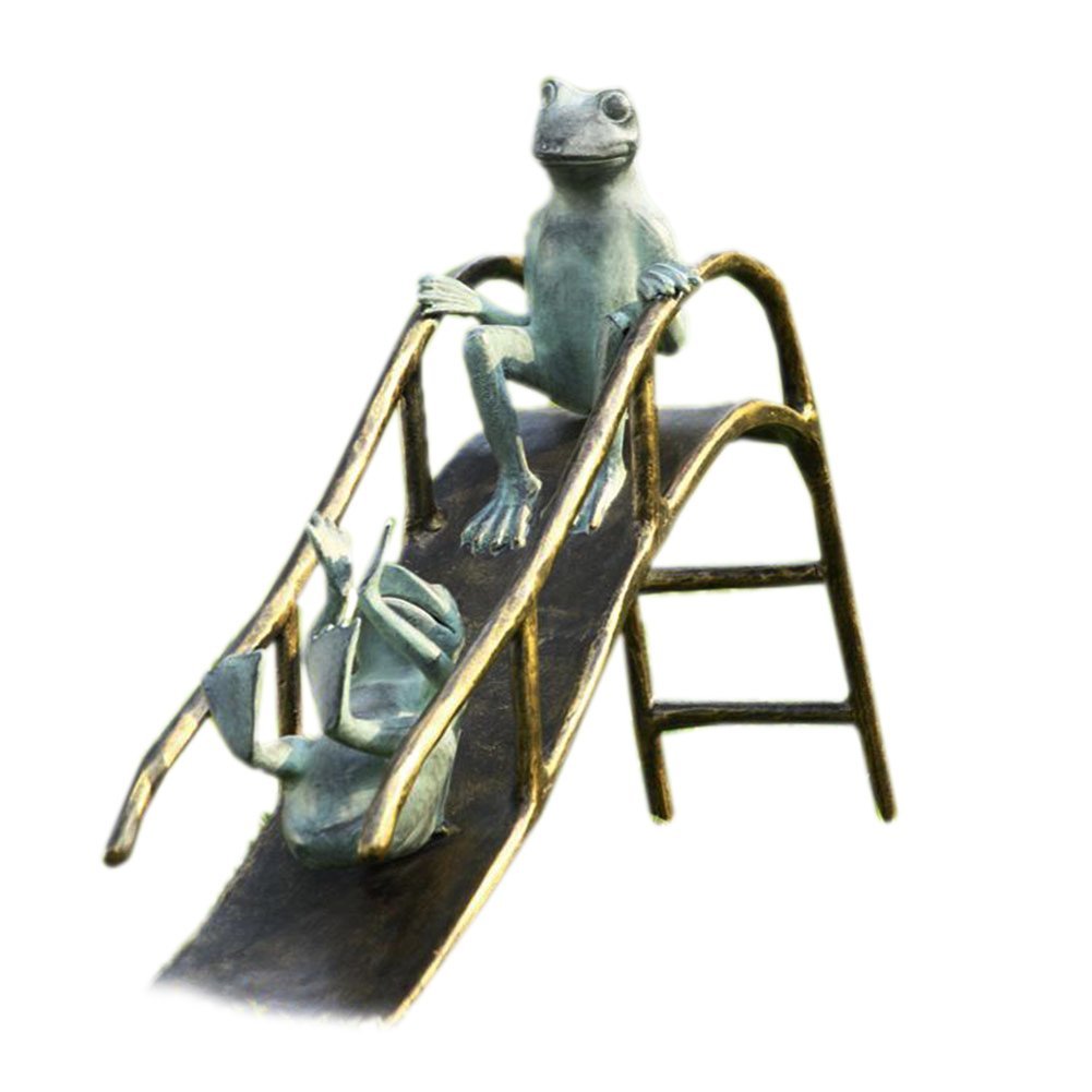 SPI Home Aluminum Sliding Frogs Garden Sculpture