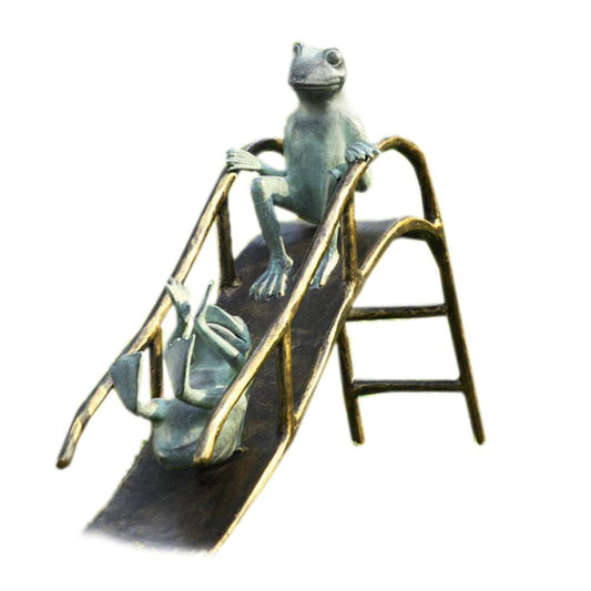 SPI Home Aluminum Sliding Frogs Garden Sculpture