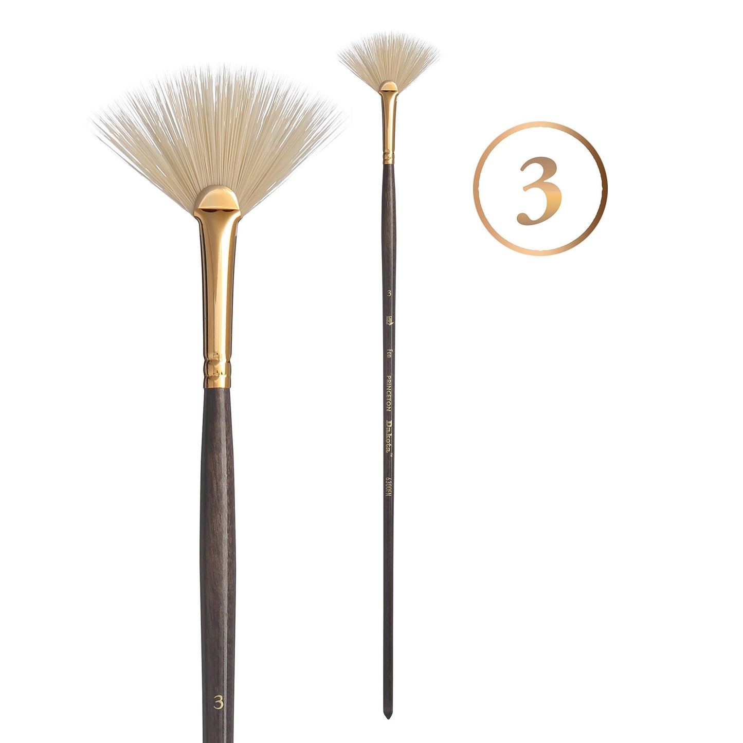 Princeton Dakota Paintbrush, Size 3, Dark Brown