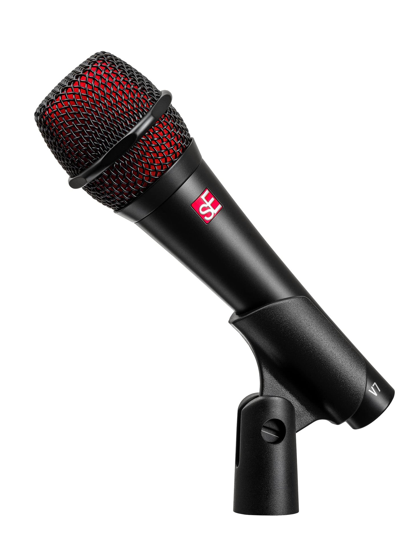 SE Electronics V7 Black Studio Grade Handheld Supercardioid Microphone with Shock Mount (Black)