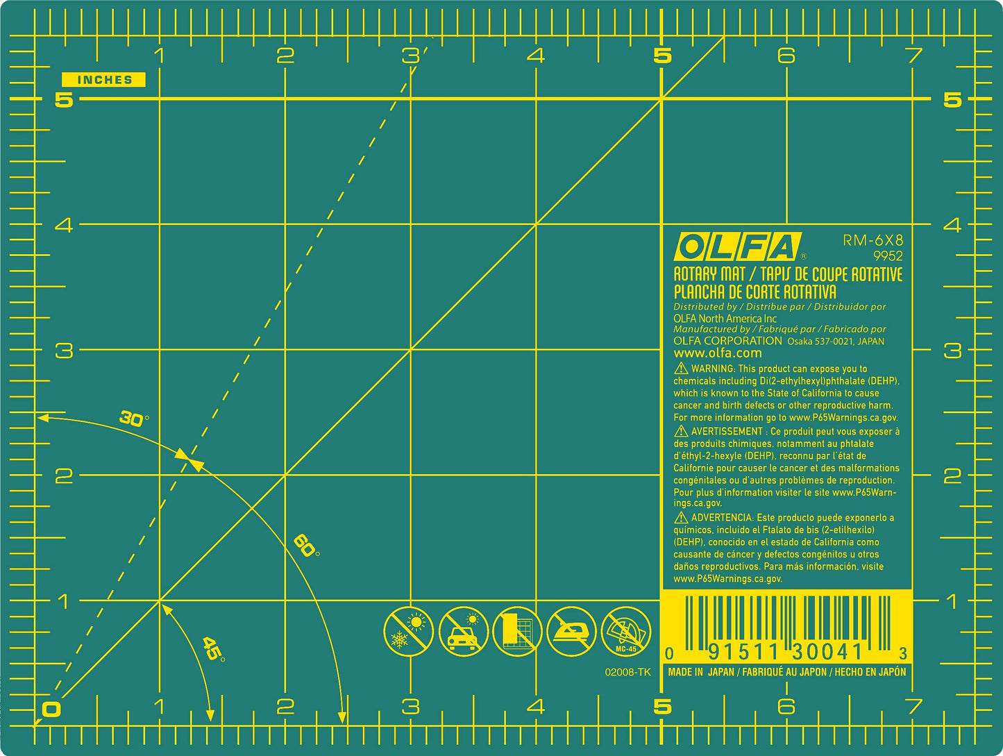 OLFA Self Healing Rotary Cutting Mat - Double Sided Cutting Mat with Grid for Quilting, Sewing, Fabric, & Crafts, Designed for Use with Rotary Cutters