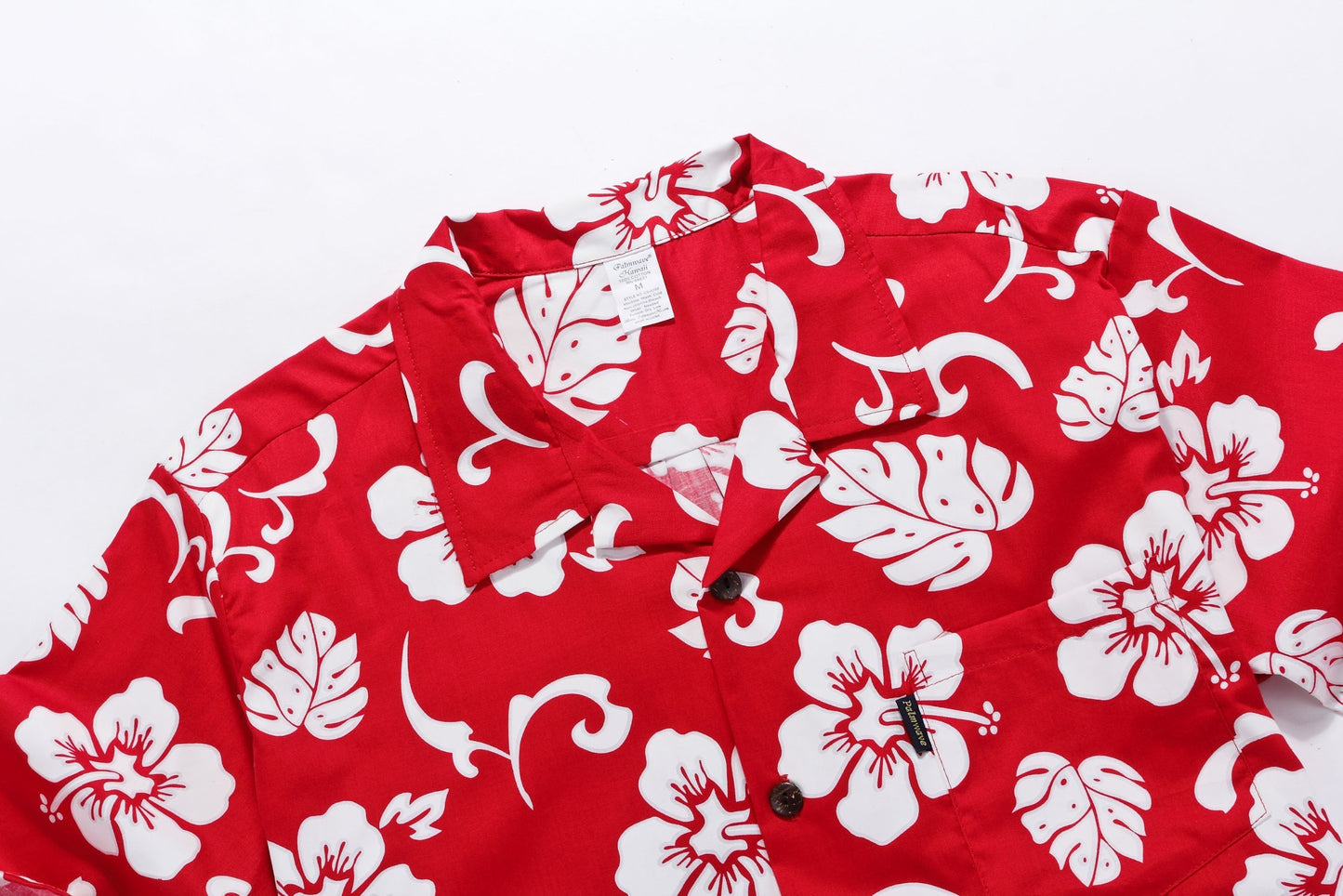 Men's Hawaiian Shirt Aloha Shirt 2XL Red Hibiscus