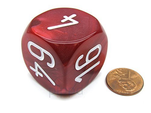 Large Backgammon 30mm Doubling Cube Dice - Red