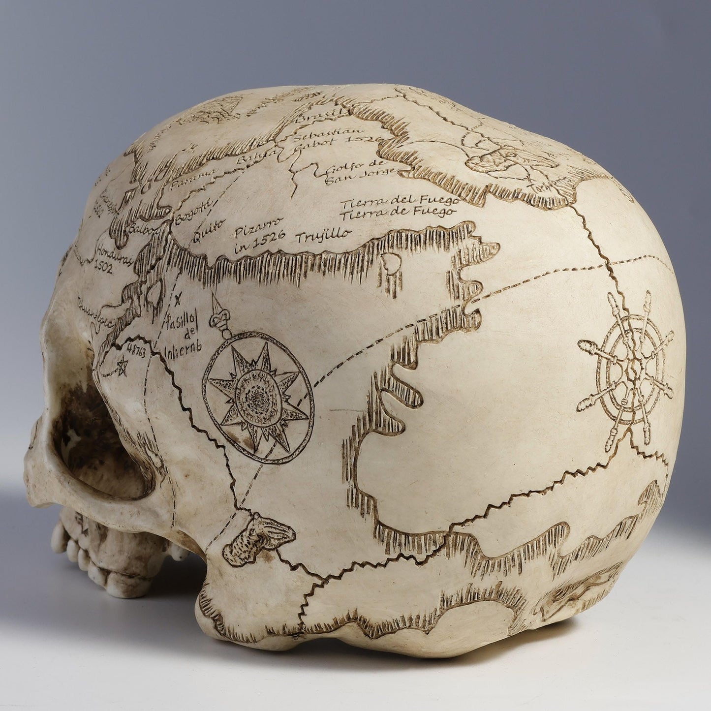 Veronese Design Craniumography Old Treasure Map Skull