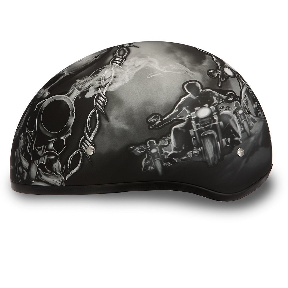 Daytona Helmets Half Skull Cap Motorcycle Helmet – DOT Approved [Graphics]…