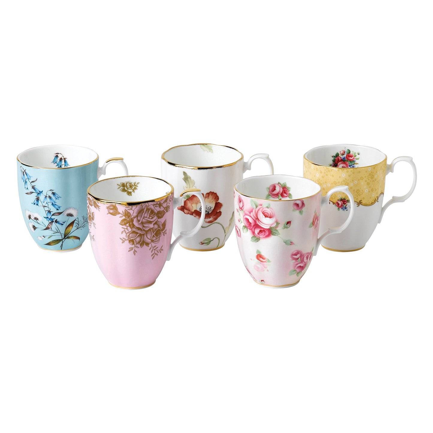 Royal Albert 40017522 100 Years 1900-1940 Mug 0.4Ltr/14.1 Floz, Set of 5 Multi, Bone China