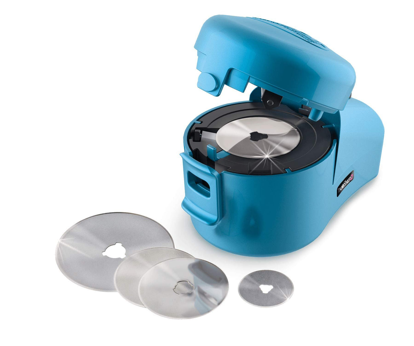 TrueCut TrueSharp 2 Rotary Cutter Blade Sharpener – Fast, Easy Diamond Grit Sharpener for 28mm, 45mm & 60mm Blades – Quilting and Sewing Tool