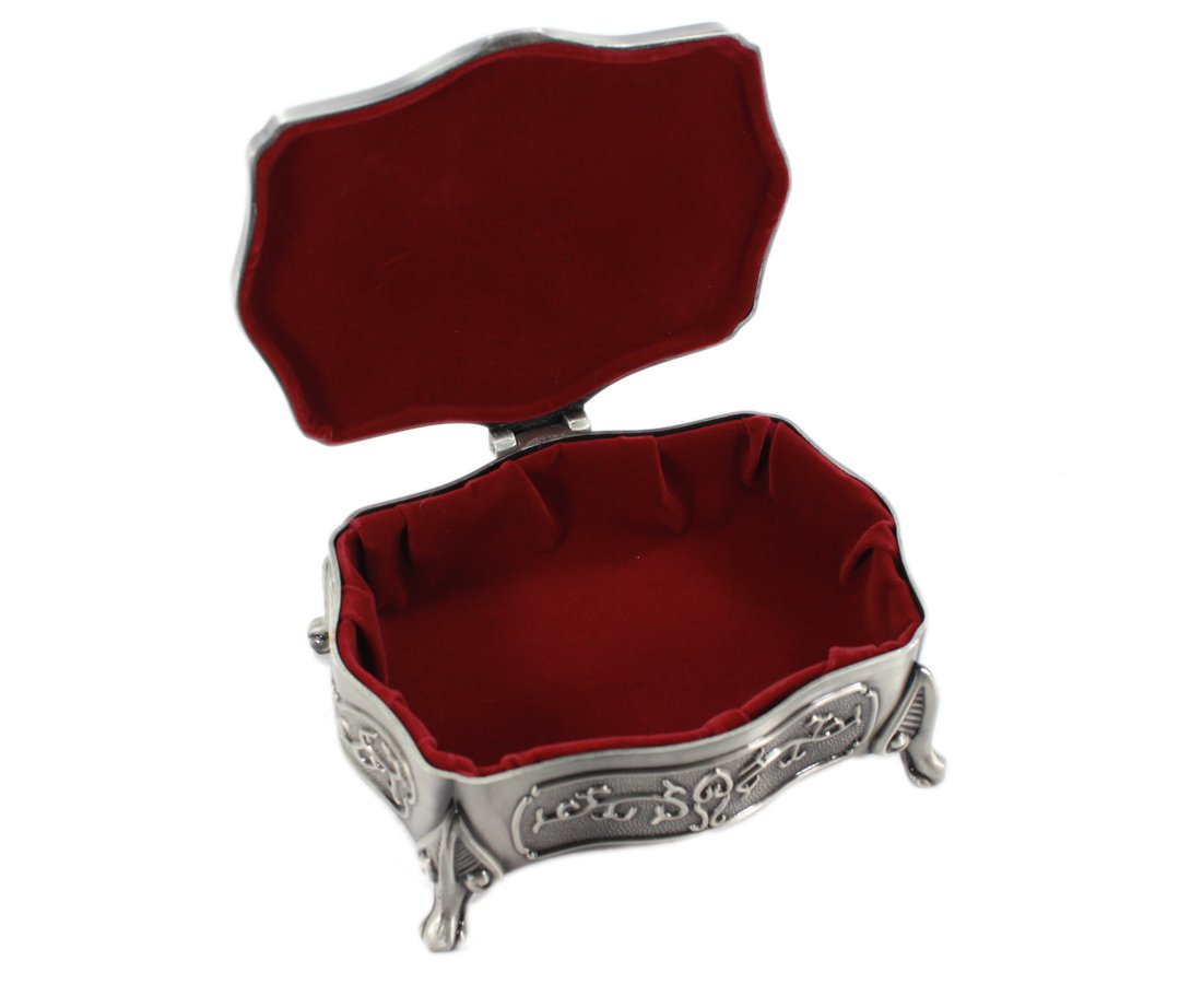 Mullingar Pewter Jewelry Box with Irish Claddagh Design