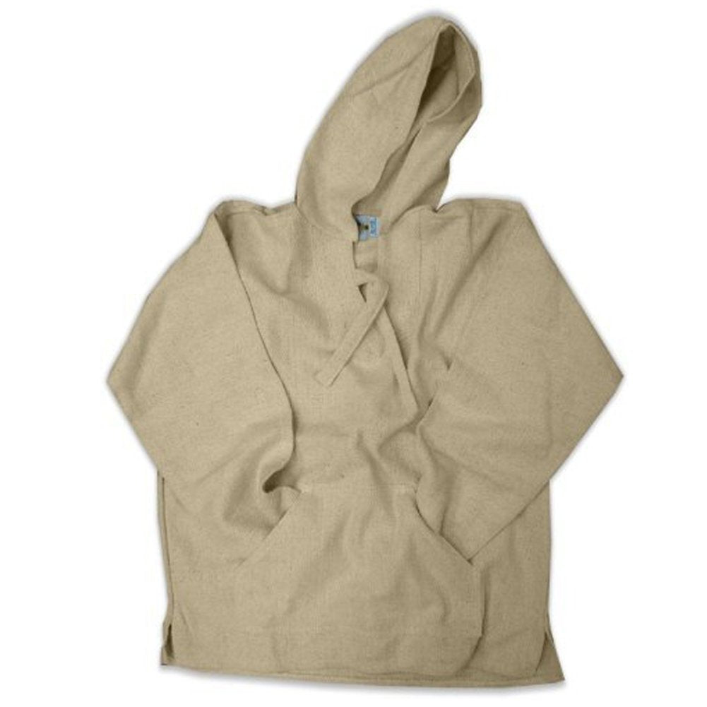 Baja Joe Striped Woven Eco Friendly Hoodie (Plain Natural, Small)