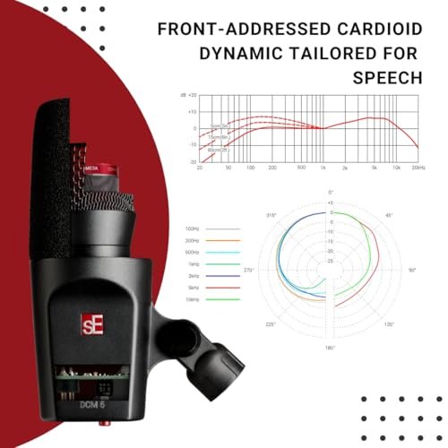 SE Electronics DCM6 Dynacaster DCM 6 Broadcast Microphone, Black