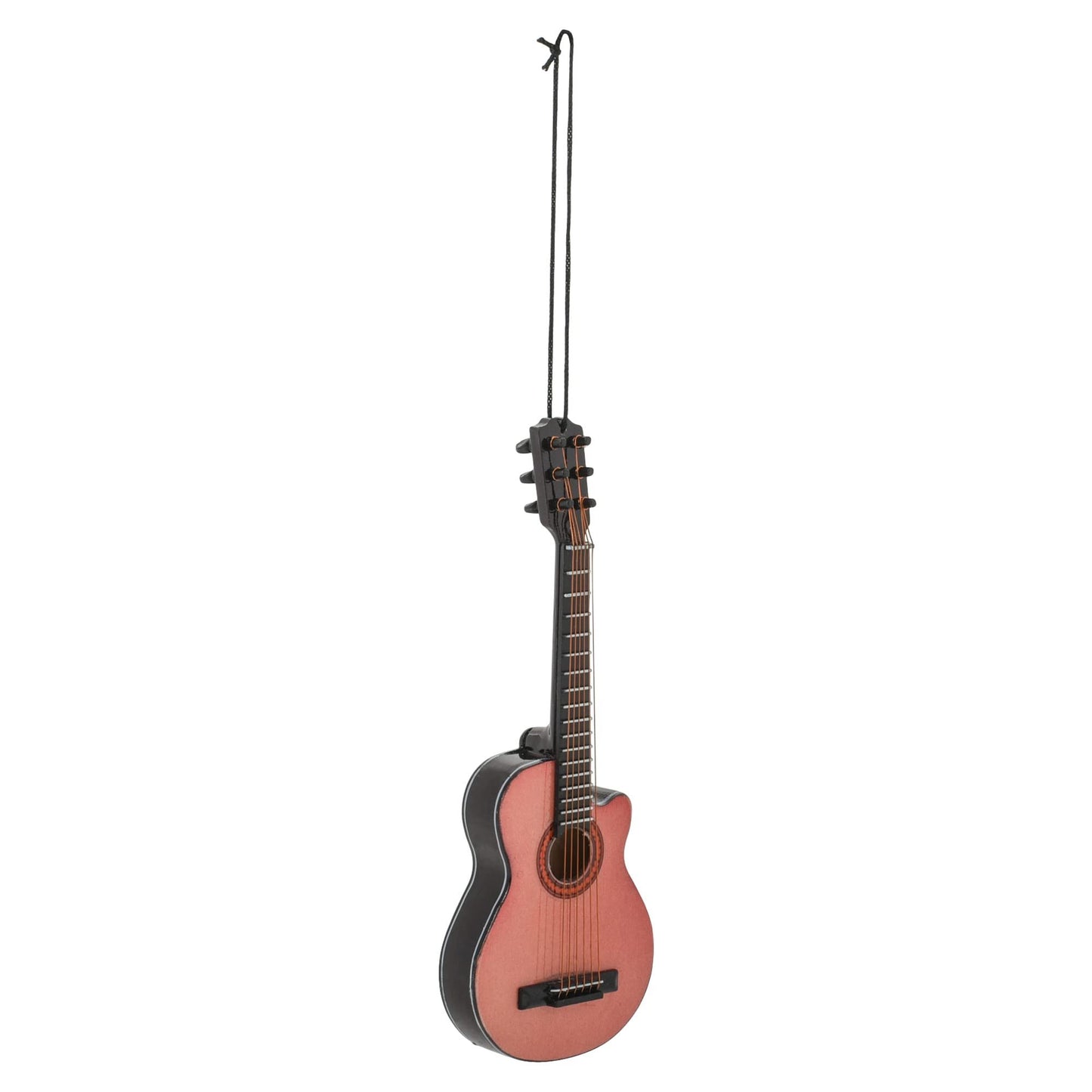 Broadway Gifts 5.4" Brown Wood String Guitar with Cutaway Ornament Decoration