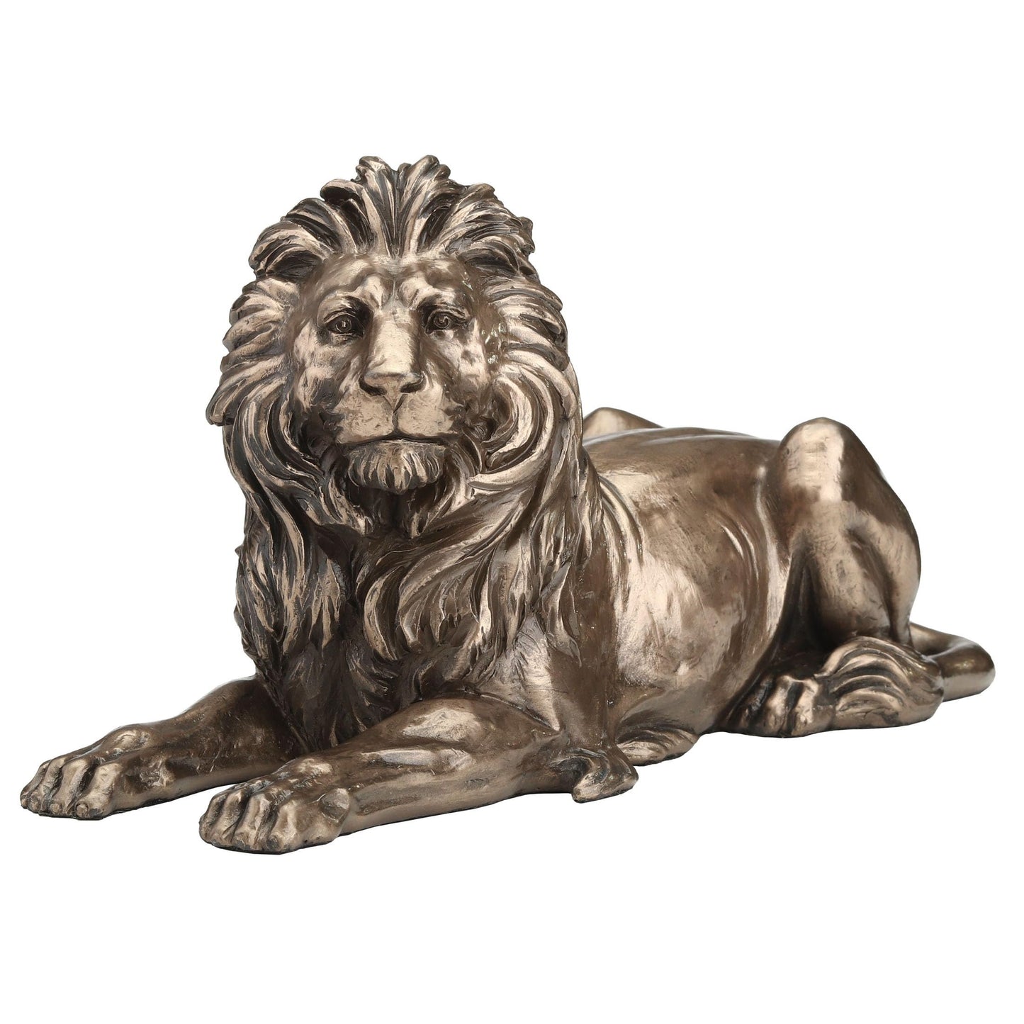 Veronese Design 8 7/8 Inch Lying Lion Cold Cast Resin Bronze Finish Animal Decoration Statue