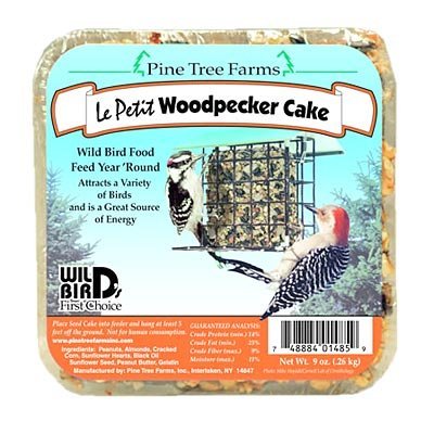 BestNest 12 Pack Pine Tree Farms Le Petit Woodpecker Cakes, 9 oz Each – Nut & Seed Blend Suet Cakes for Woodpeckers & Birds, Easy-Shape Gelatin Hold, Ideal for Suet & Seed Cake Feeders