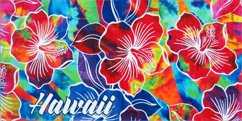 KC Hawaii Tie Dye Hibiscus Beach Towel 30 X 60 inch