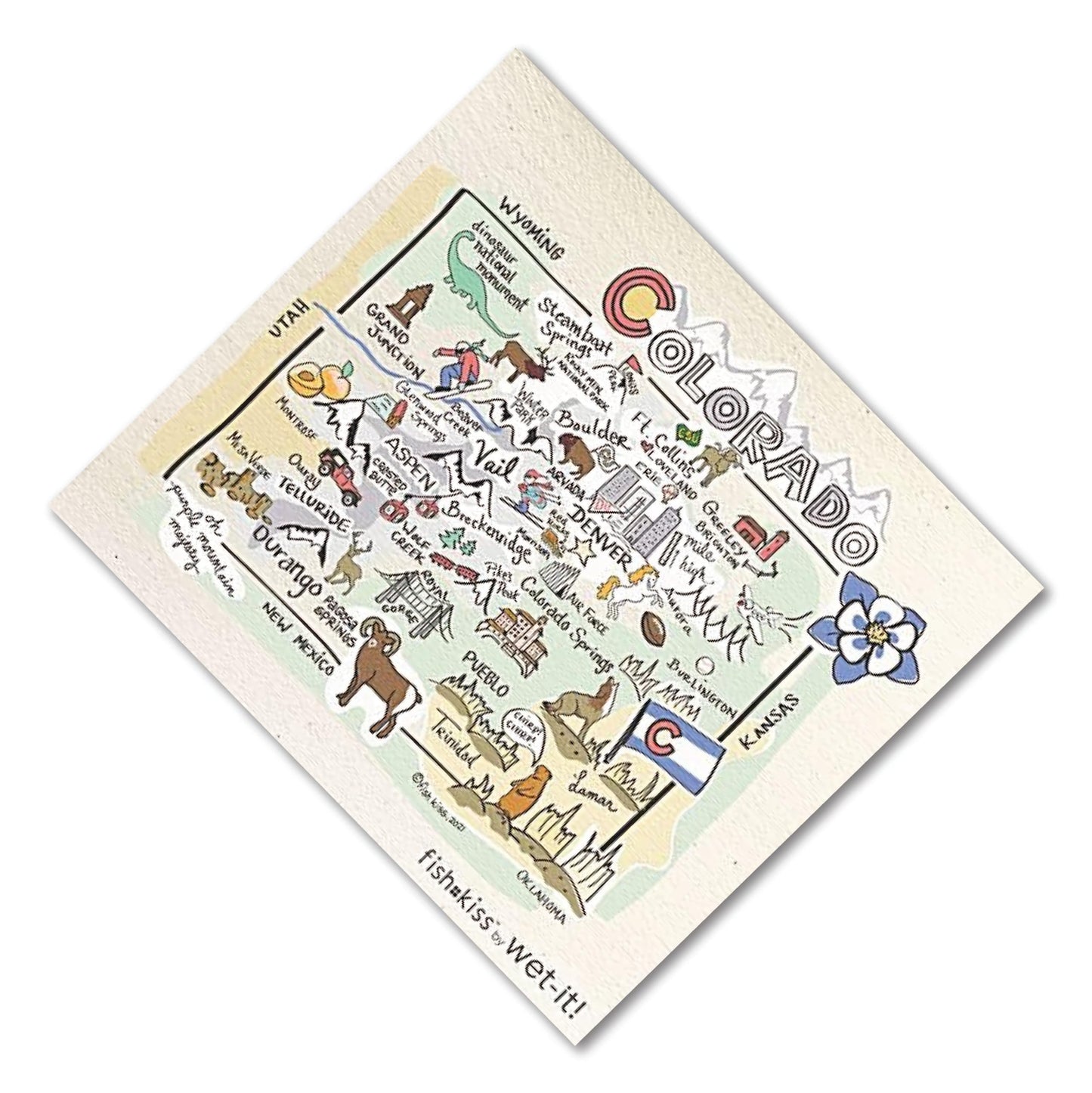 Wet-It! Swedish Dishcloth States – Reusable Paper Towels, Highly Absorbent & Biodegradable Dish Cloths, Non-Scratch, Durable, Machine Washable Cleaning Towels