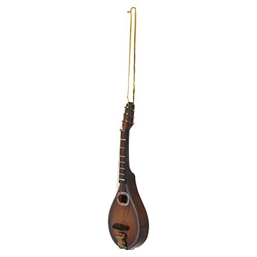 Broadway Gifts Co Golden String Mandolin 5 inch Wood Hanging Ornament
