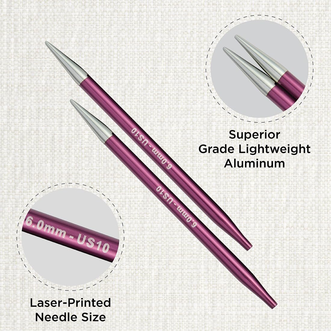 KnitPro Zing Interchangeable Circular Needles 4" (10cm)