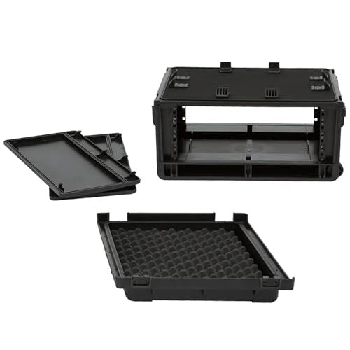 SKB Studio Flyer Rack Case 4U - Durable Mobile Studio Solution with Injection Molded Shell, TSA Locks, and Wheels for Musicians, DJs, and Producers - Securely Transport and Protect Your Gear