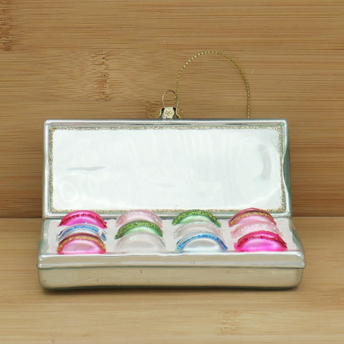 Cody Foster Box of Macarons Glass Ornament, 4 x 3 5/8 in