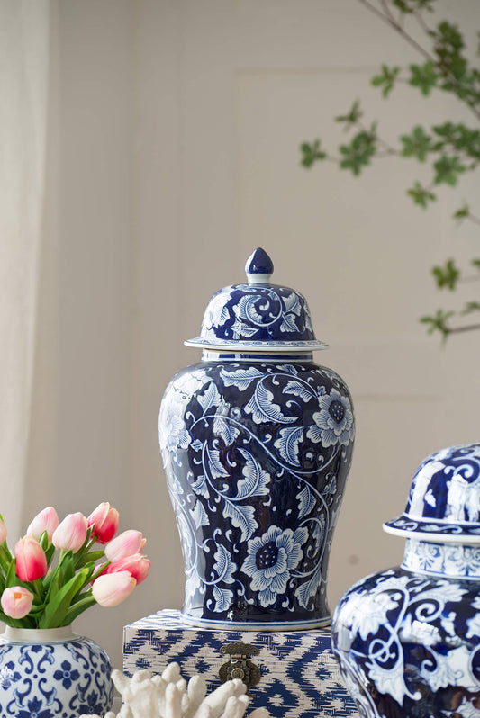 A&B Home White Ginger Jar