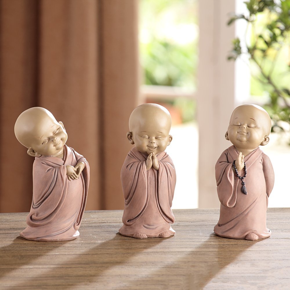 Standing Buddhist Monks Set of 3
